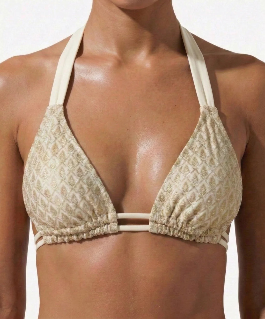 Bikini Ust - Gold Rush-Halter Push-Up (White)