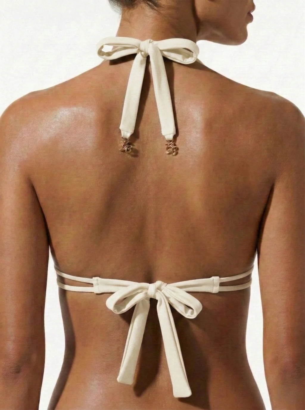 Bikini Ust - Gold Rush-Halter Push-Up (White)
